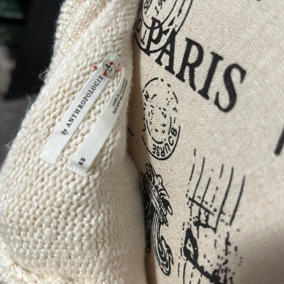 Women's Anthropologie Ivory Slouchy Cowl Neck Sweater - Picture 13 of 14